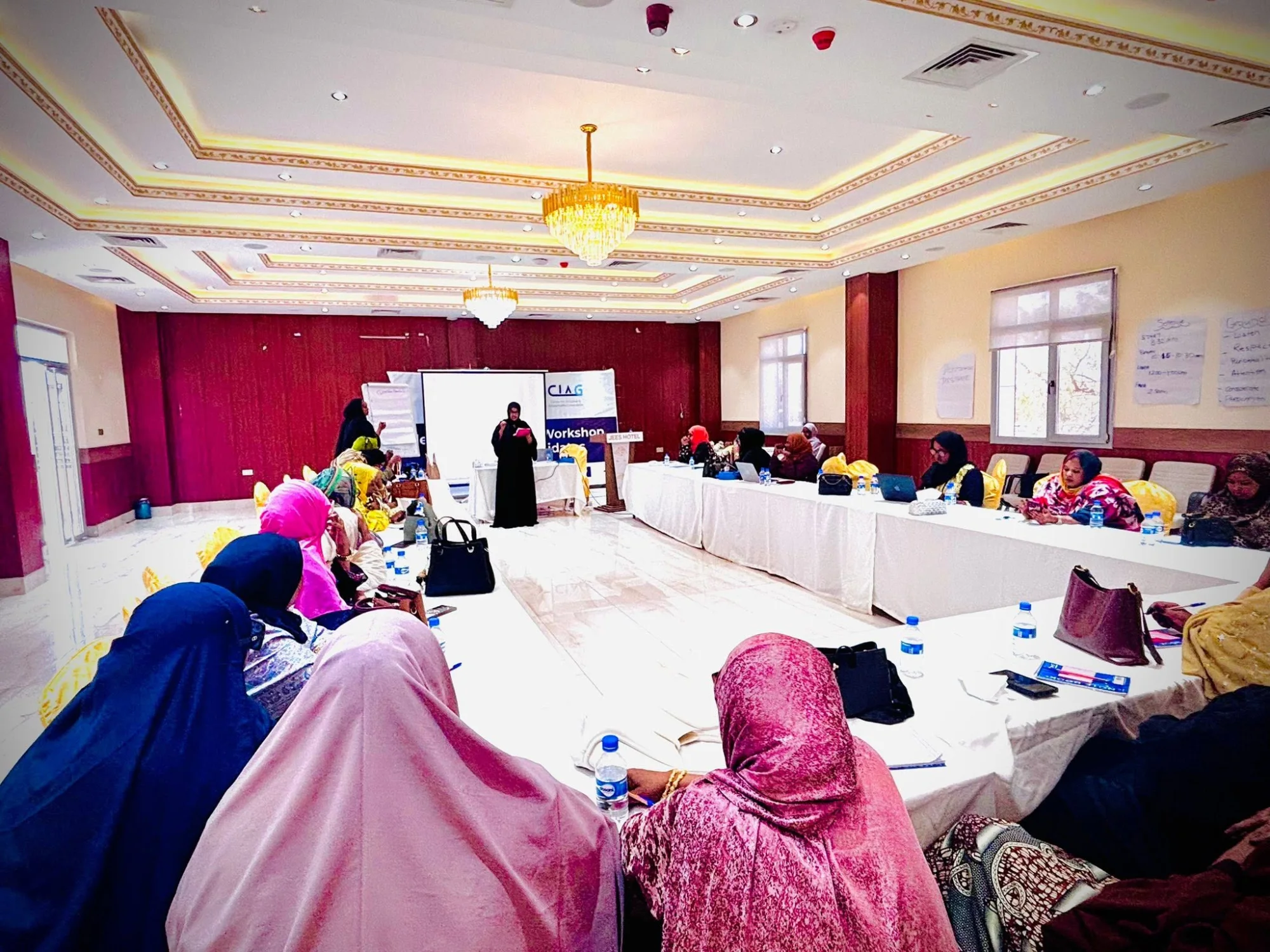 Women candidates participating in an interactive group session during the second day of CIAG’s Election Readiness Workshop.